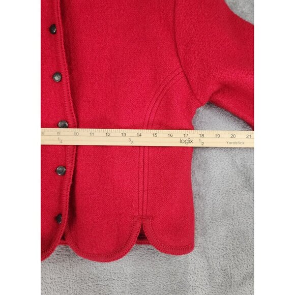 JG Hook Sweater Womens Medium Red Wool Button Up Long Sleeve Vintage Cardigan - Picture 5 of 12